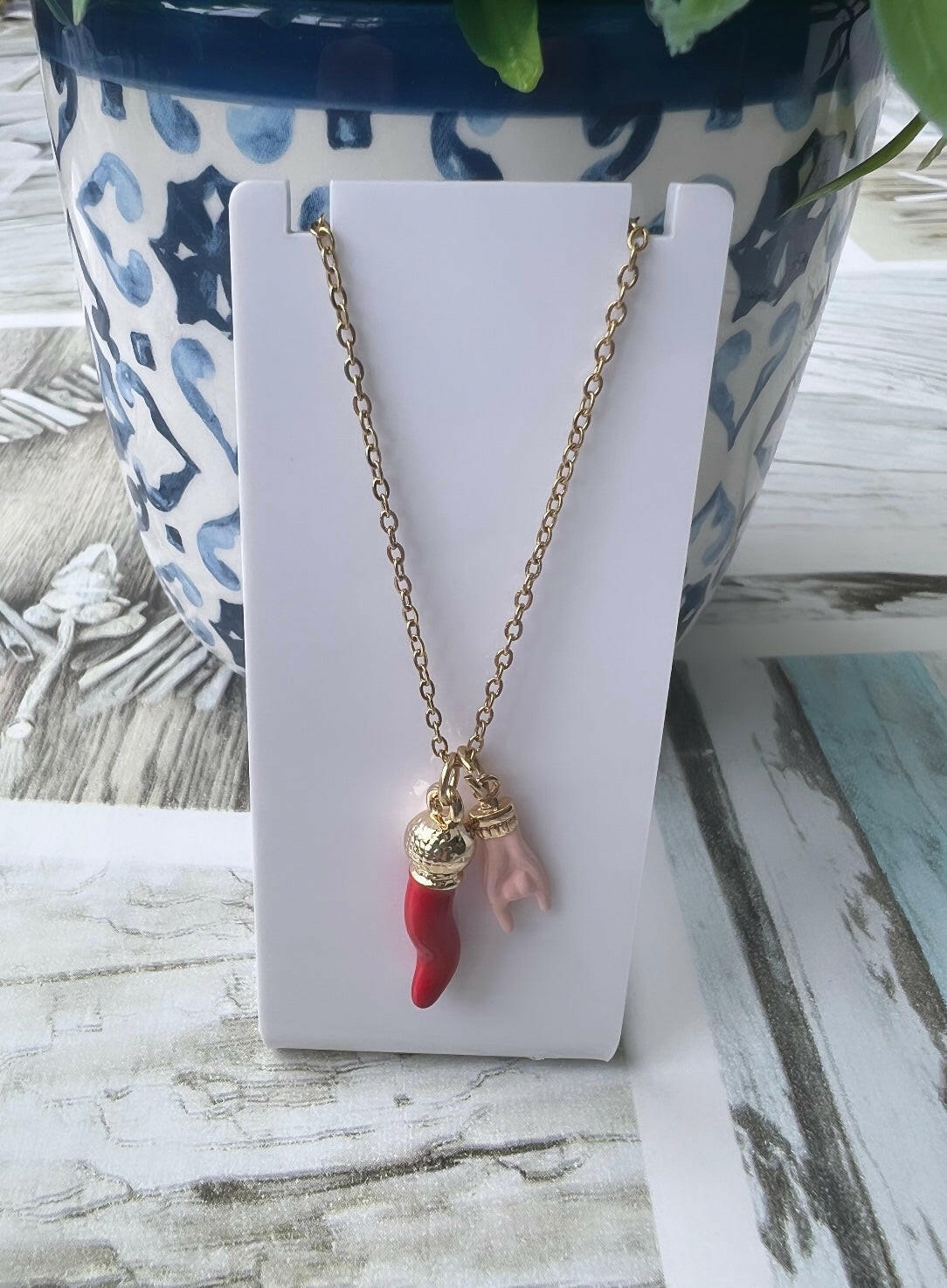 DIY Stainless Steel Italian Good Luck Necklace.