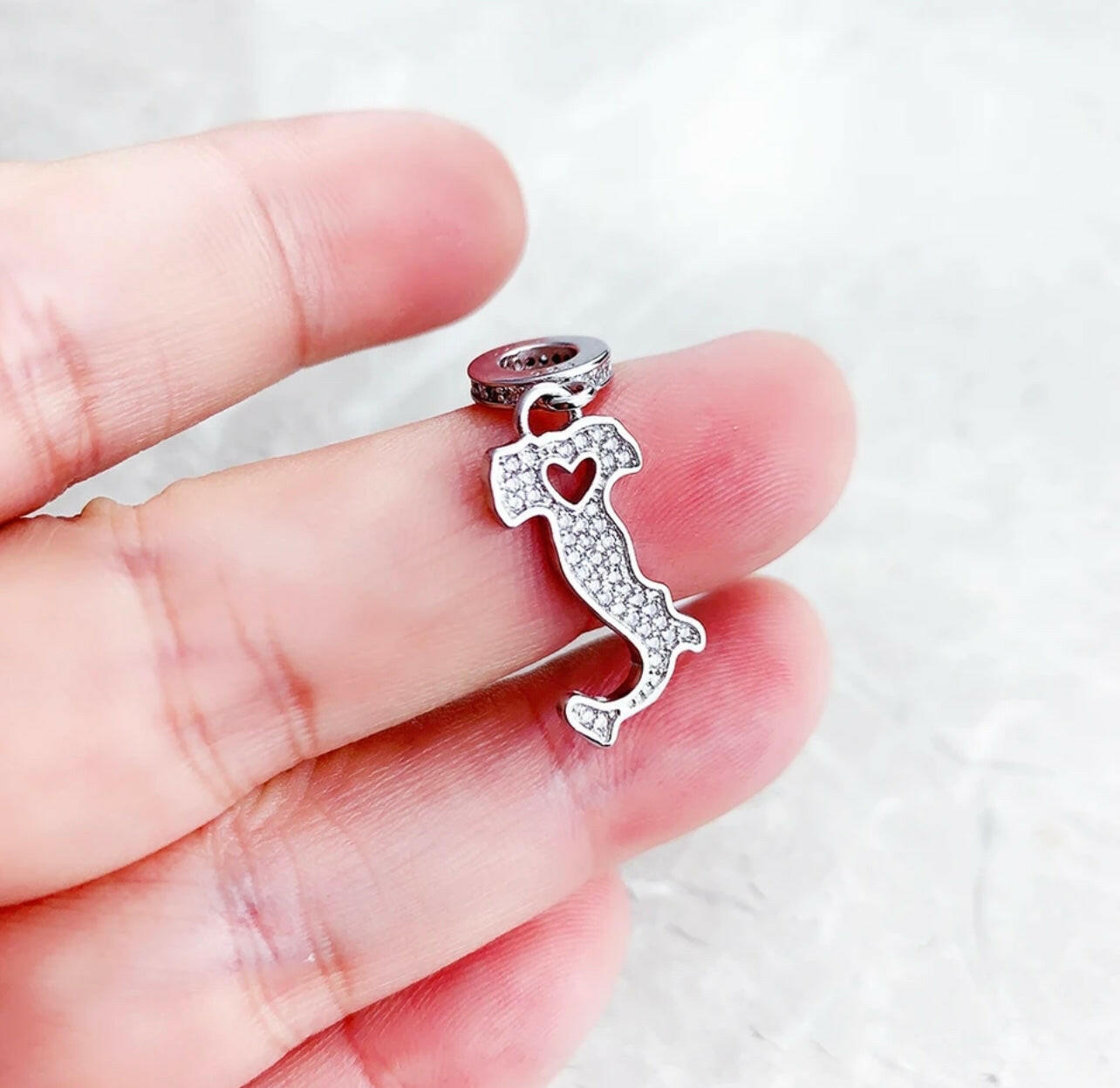 925 Silver Italy Charm with Mini Zorconia.