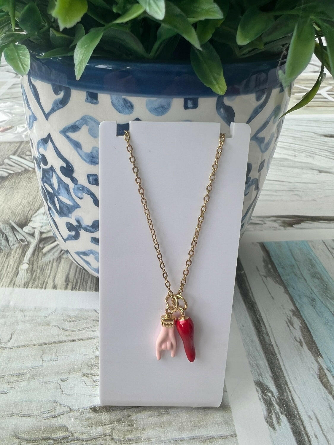 DIY Stainless Steel Italian Good Luck Necklace.
