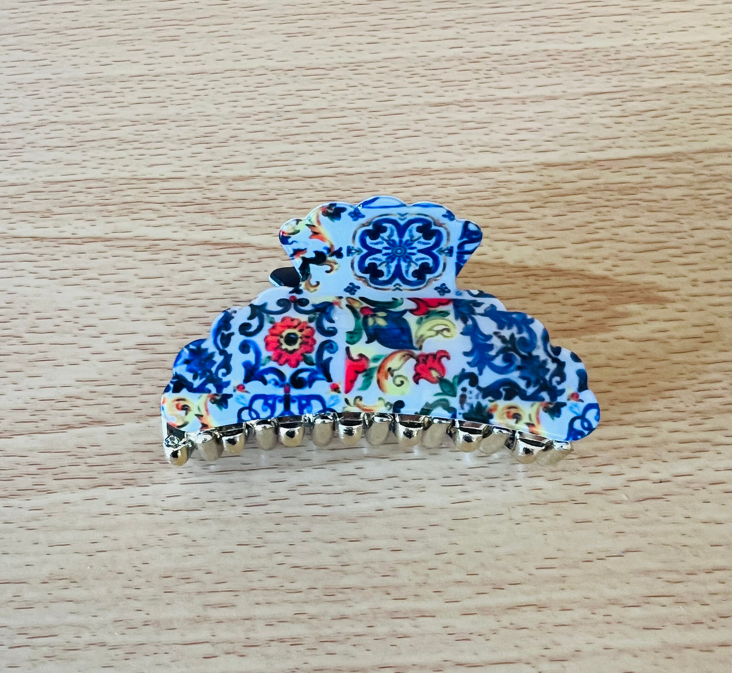 1 Italian Hair Clip - Majolica Hair Clip