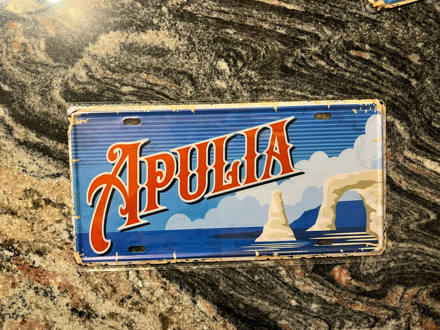 Apulia Metal Tin Sign.