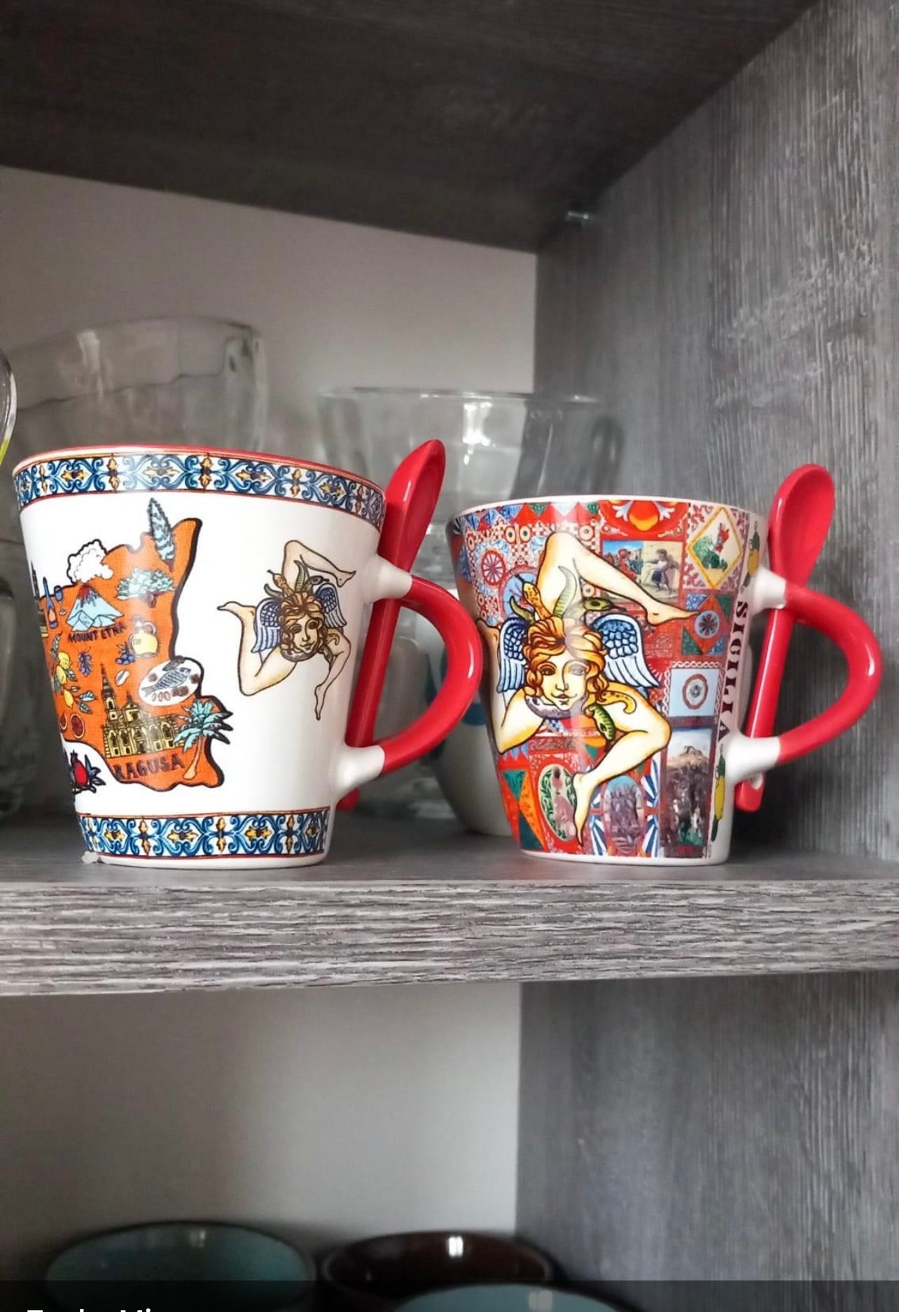 * Large Espresso Sicilian Cup or Cafe Macchiato Sicilian Cup - Sicilian Souvenir