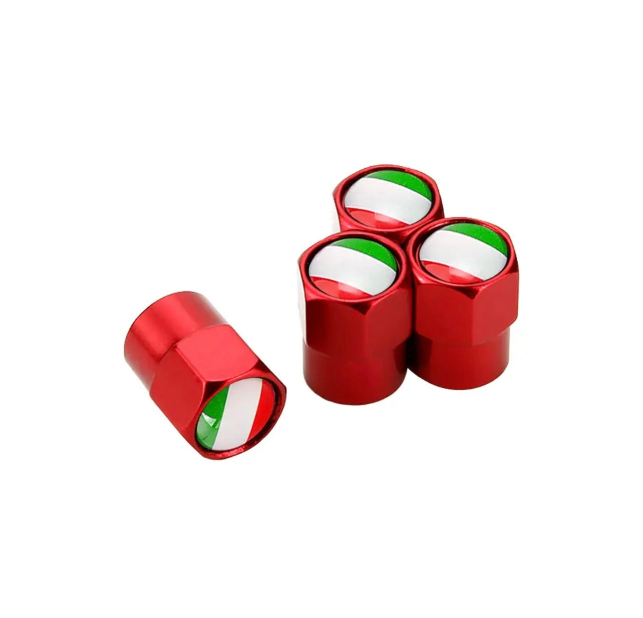 Italy Flag Car Valve (Set of 4) - Italian Tire Valves.