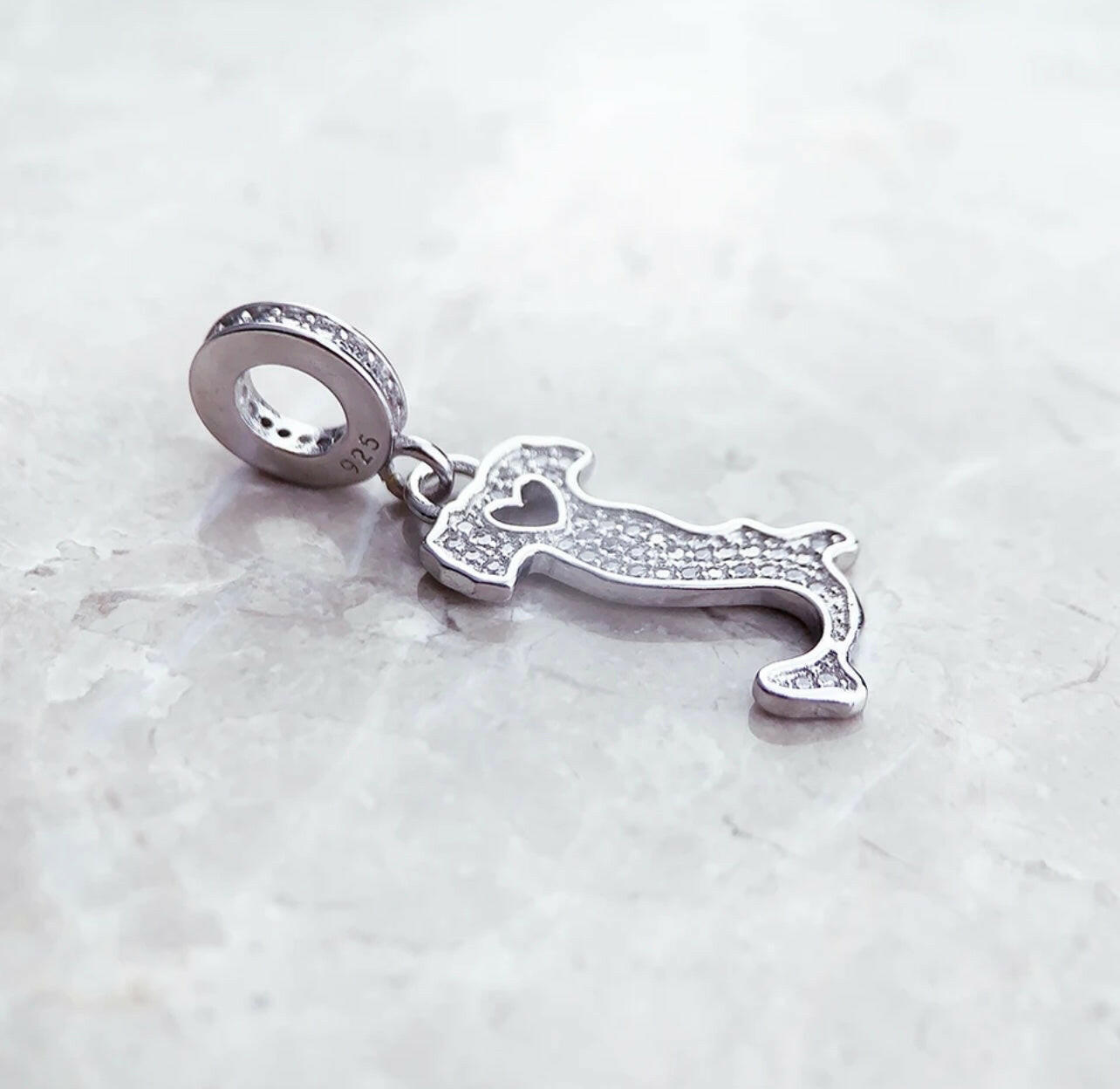 925 Silver Italy Charm with Mini Zorconia.