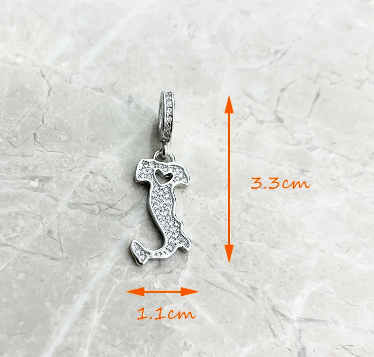 925 Silver Italy Charm with Mini Zorconia.