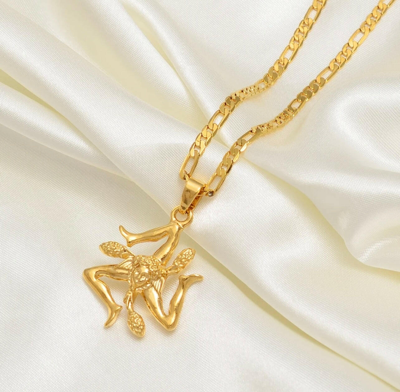Gold Plated Sicilian Sicily Necklace.