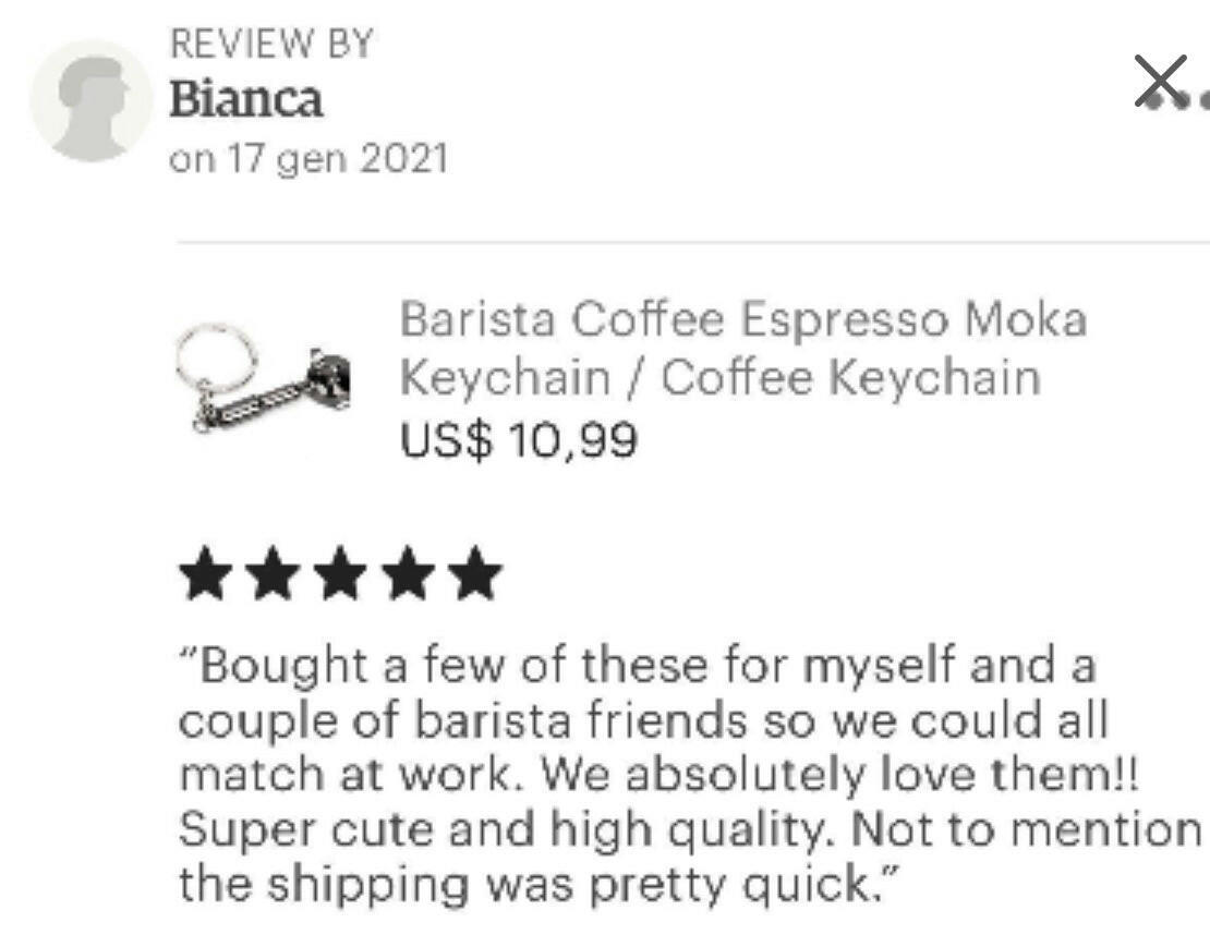 Barista Keychain - Italian Coffee Keychain.
