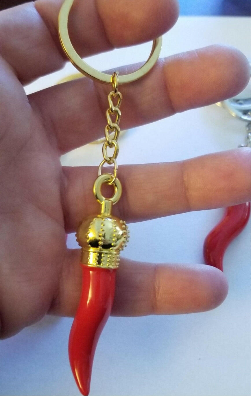 Italian Cornicello Keychain.