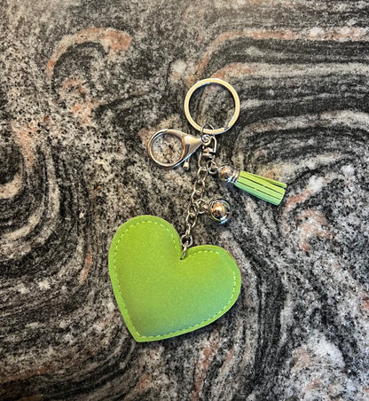 Italian Rhinestone Heart Keychain 💚🤍❤️.