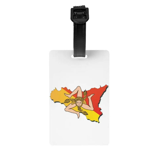 Map of Sicily Luggage Tag.