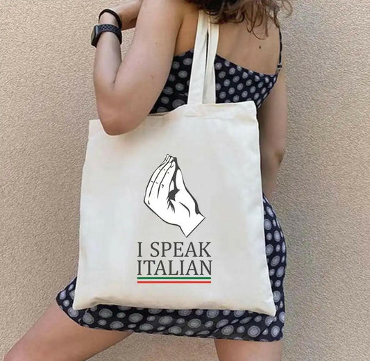 I Speak Italian Canvas Bag.