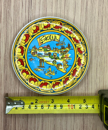 Sicilian 4.75” Decorative Plate in Ceramic - Made in Italy.