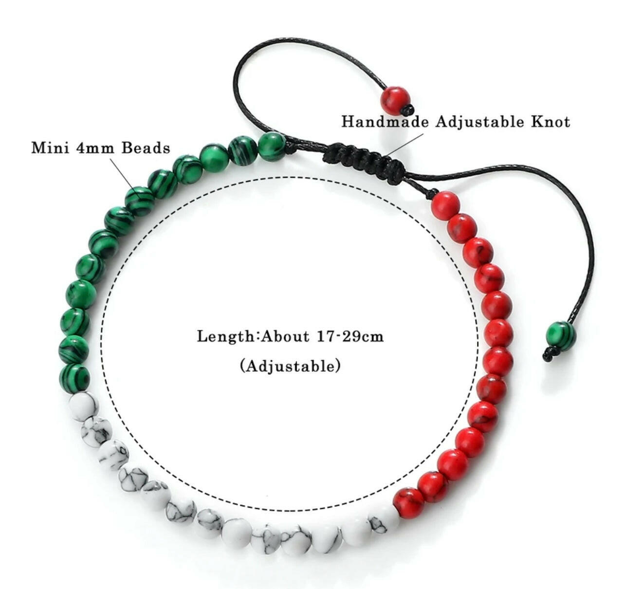 1 Italian beaded bracelet - Adjustable.
