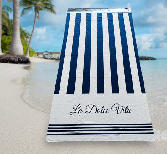 Large La Dolce Vita Beach Towel & Bath Towel - 35 x 71 inches