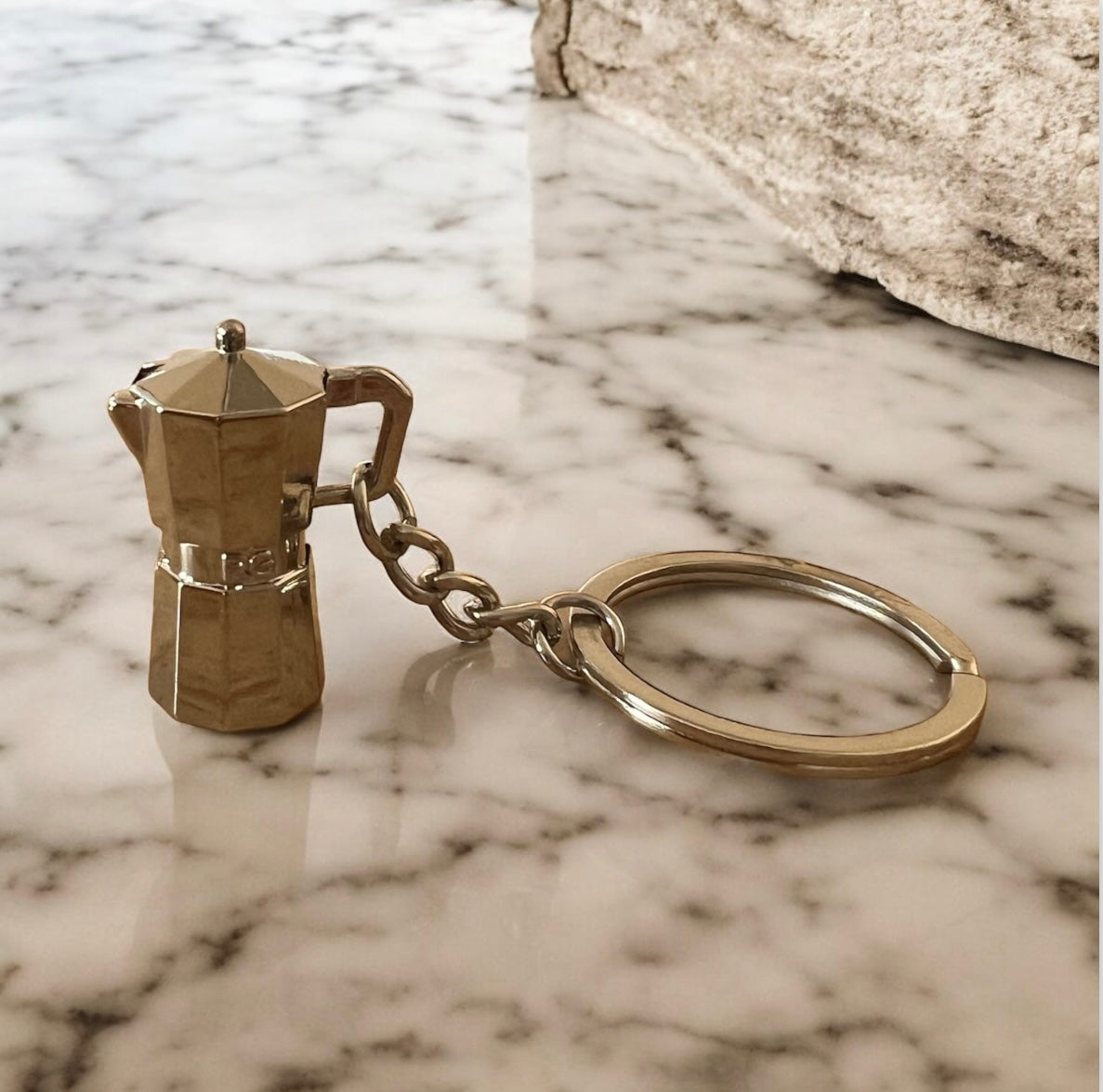 1 Italian Moka Pot Metal Keychain