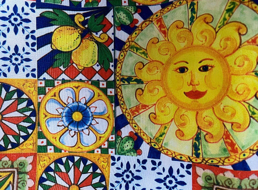 Italian-Sicilian Mediterranean Tablecloth - The Taormina Collection.