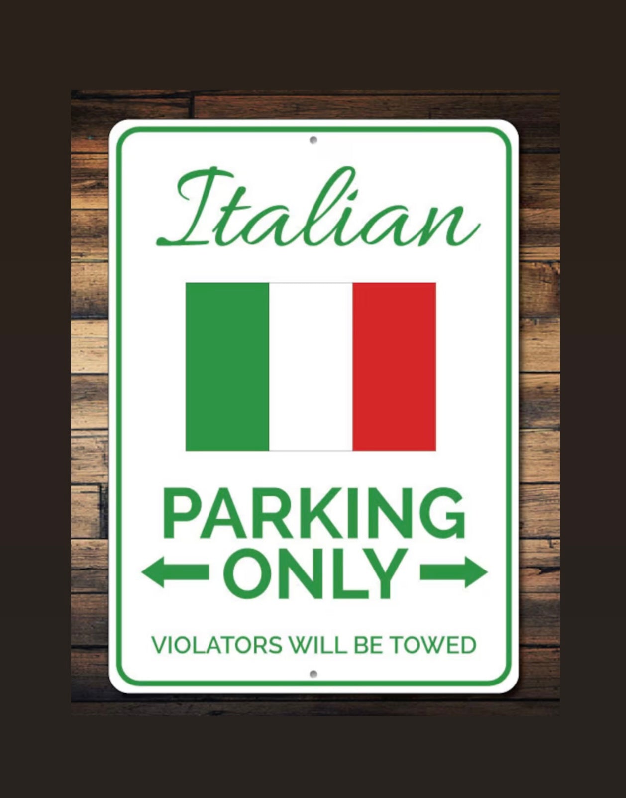 Italian Parking Metal Tin Sign