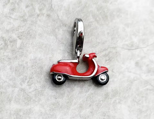 925 Silver Red Vespa Charm with LOBSTER CLASP