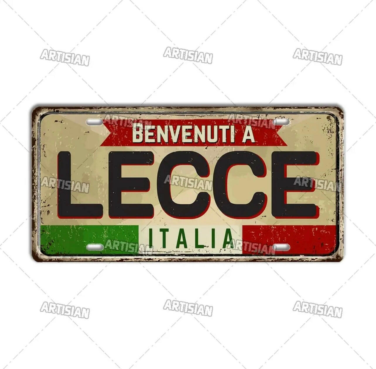 Lecce, Puglia Metal Tin Sign.