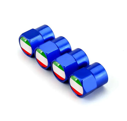 Italy Flag Car Valve (Set of 4) - Italian Tire Valves.