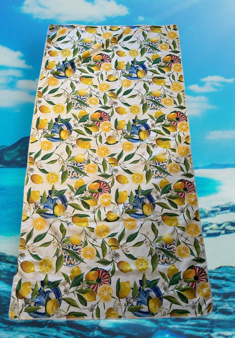 Italian Microfibre Lemon Beach Towel - Italian Beach Towel