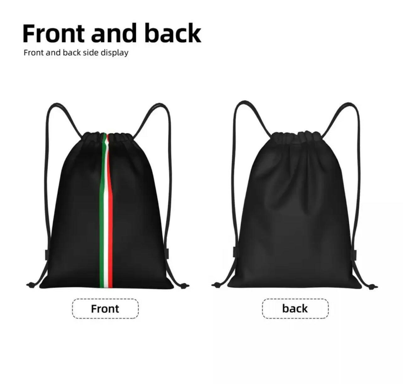 Italy Flag Drawstring Bag.