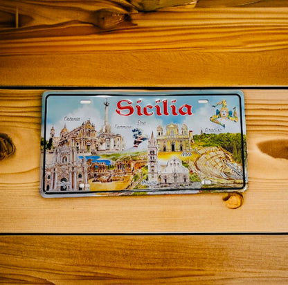 Sicilia Metal Tin Sign.