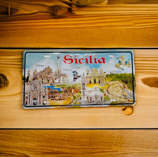 Sicilia Metal Tin Sign.