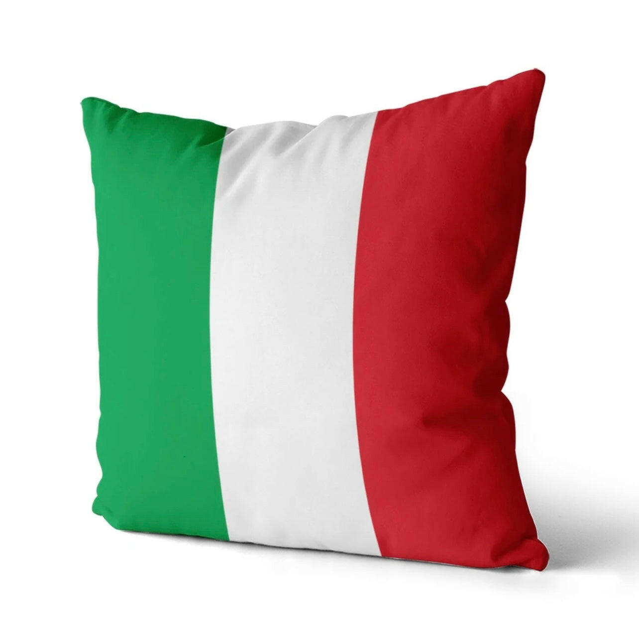 Super Soft Italian Flag Pillow Cover 18 X 18 inches (Pillow insert not included).