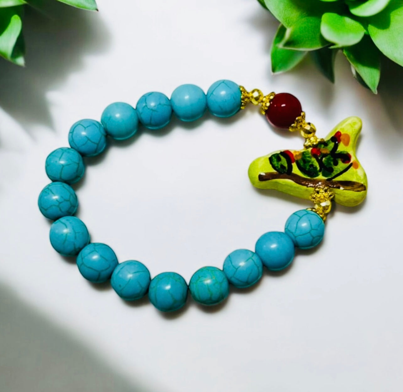 Handmade Sicilian Cactus Beaded Bracelet