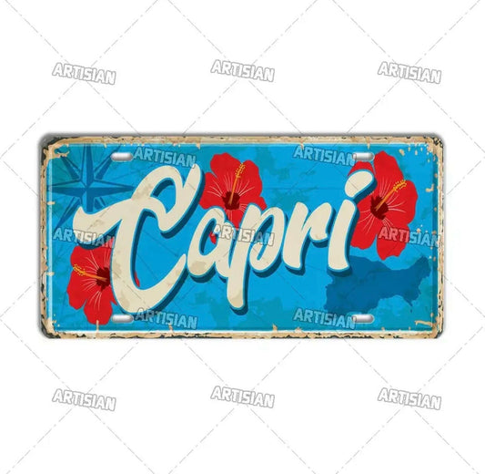 Capri Metal Tin Sign.