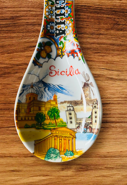 1 Sicilia Spoon Rest - Souvenir from Sicily in Ceramic