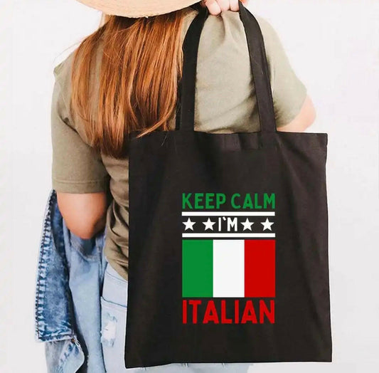 Keep Calm I’m Italian Canvas Bag.