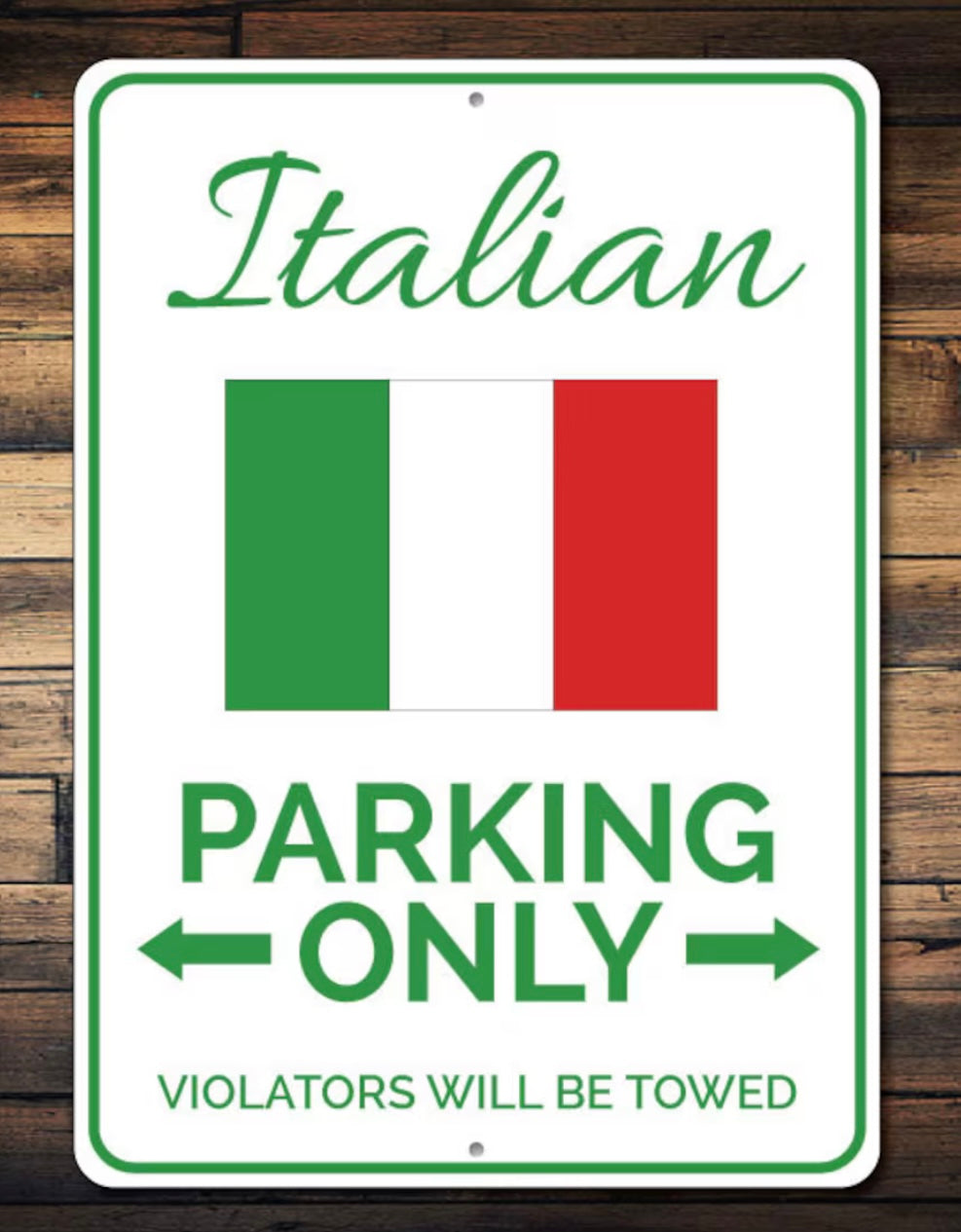 Italian Parking Metal Tin Sign