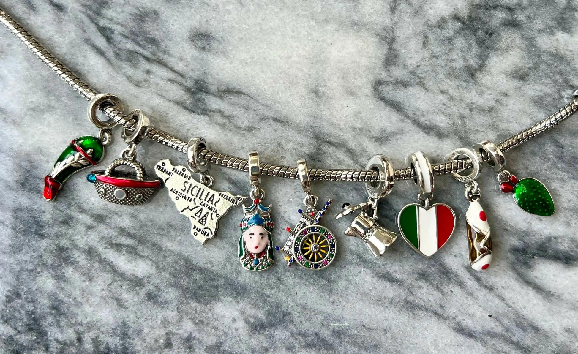 925 Silver Italian Heart Charm ItalianandmoreCo