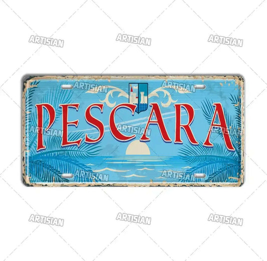 Pescara Metal Tin Sign.
