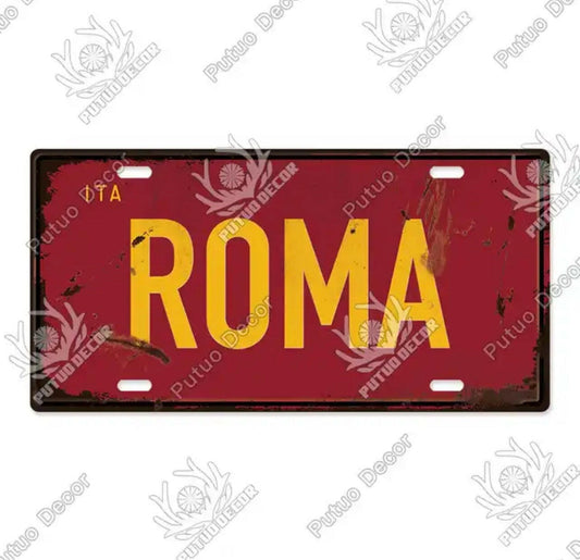 ROMA Metal Tin Sign.
