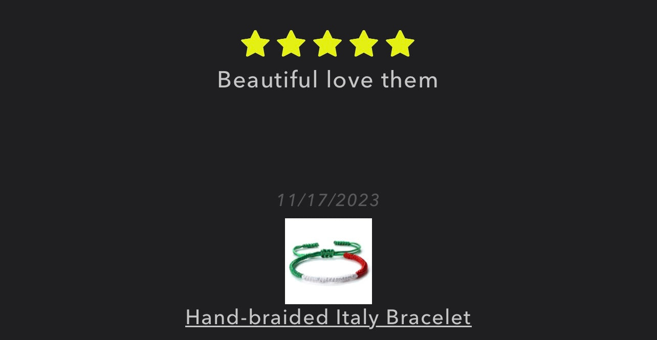 Hand-braided Italy Bracelet.