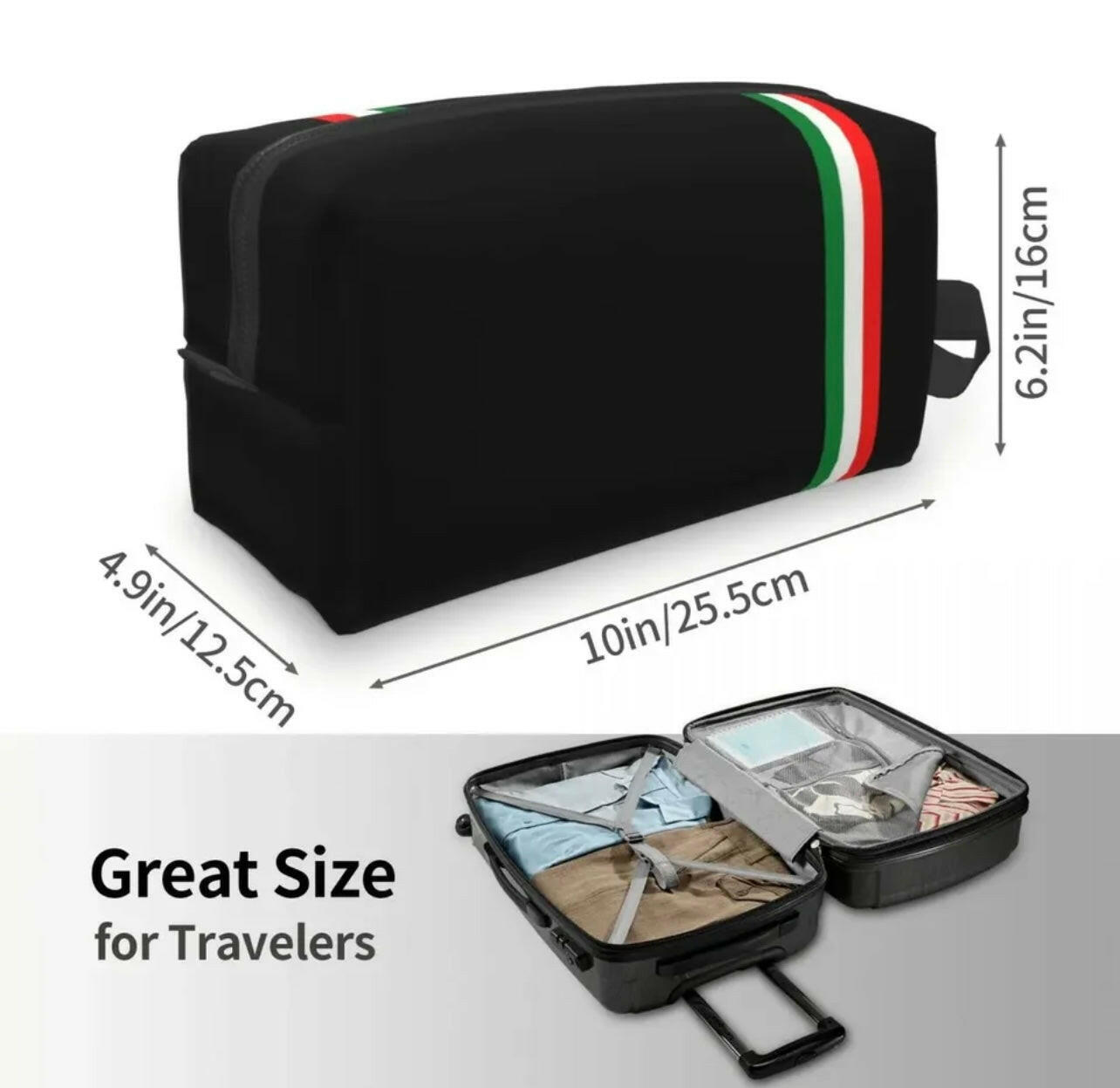 Italy Flag Large Cosmetic/Accessories Travel Bag.