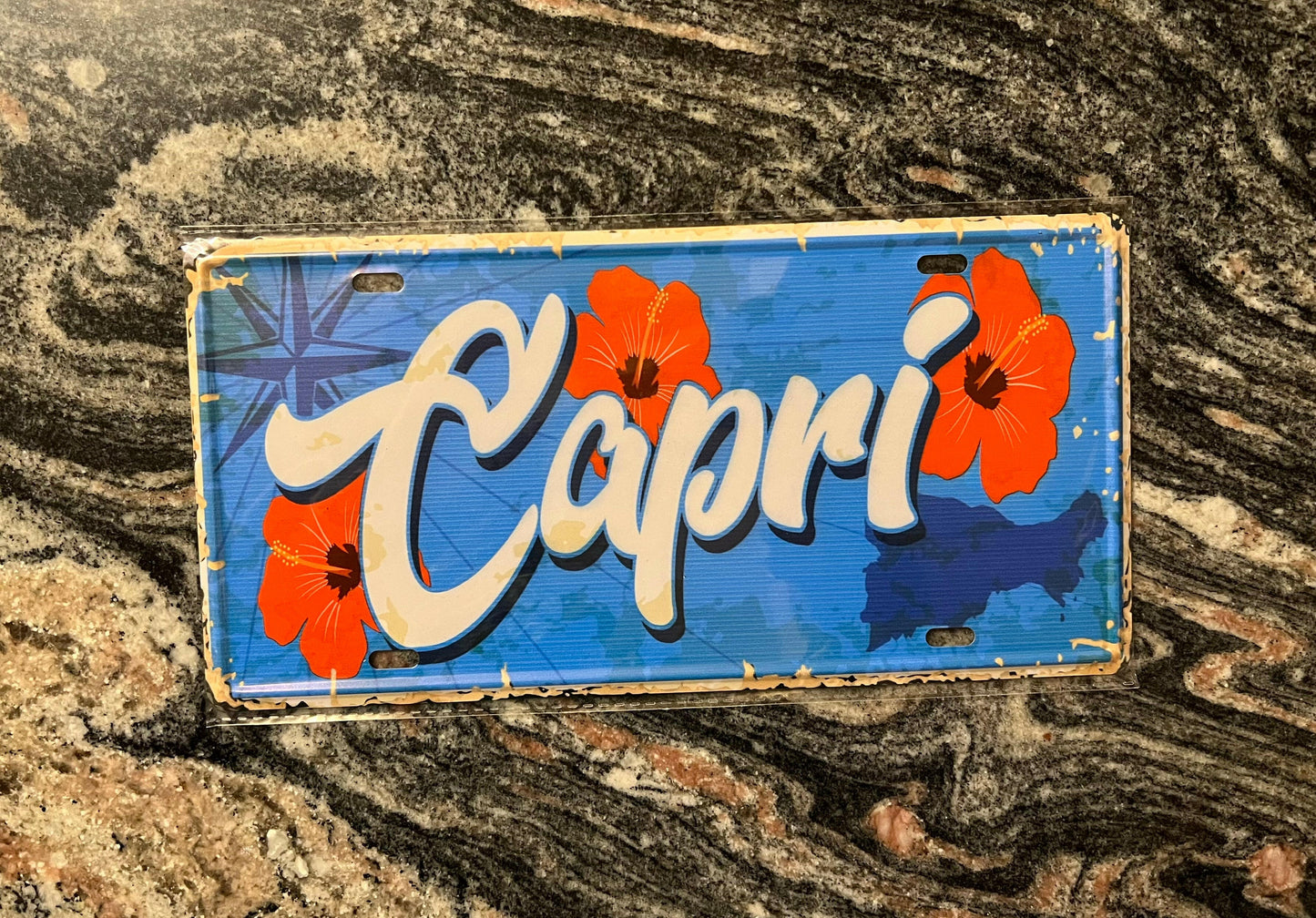 Capri Metal Tin Sign.