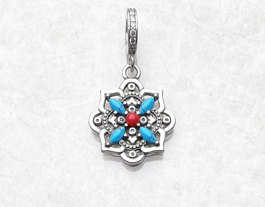 925 Silver Lotus Flower Charm