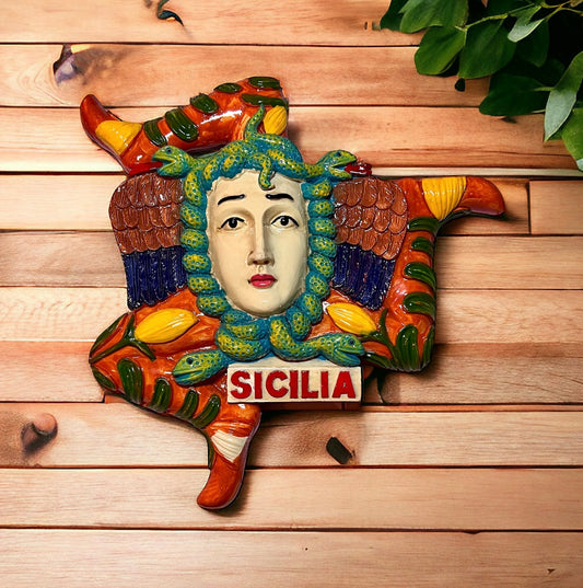 Large Sicilian Trinacria 9” x 9”.