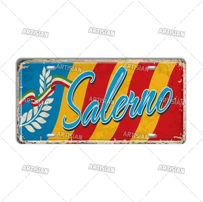 Salerno Metal Tin Sign.