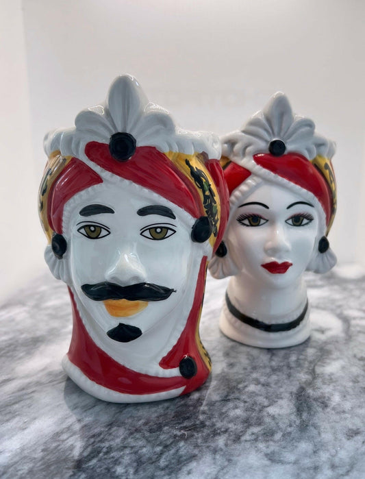 Coppia Testa di Moro in Ceramic Couple.