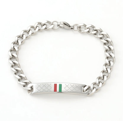 1 Italian Style Stainless Steel Bracelet - SILVER Color.