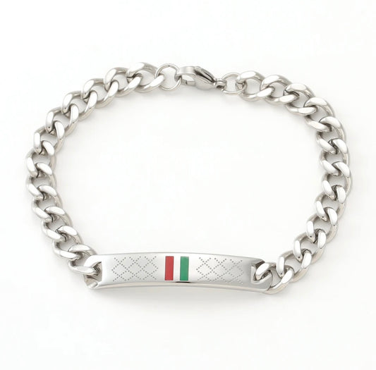 1 Italian Style Stainless Steel Bracelet - SILVER Color.