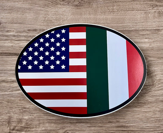 1 American Italian Flag Sticker Decal - 4 X 5 inches