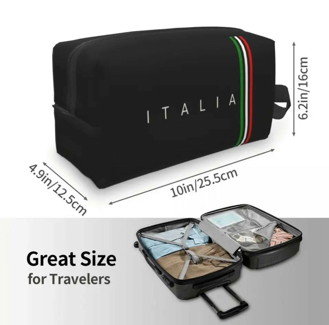 Italia Large Cosmetic/Accessories Travel Bag.