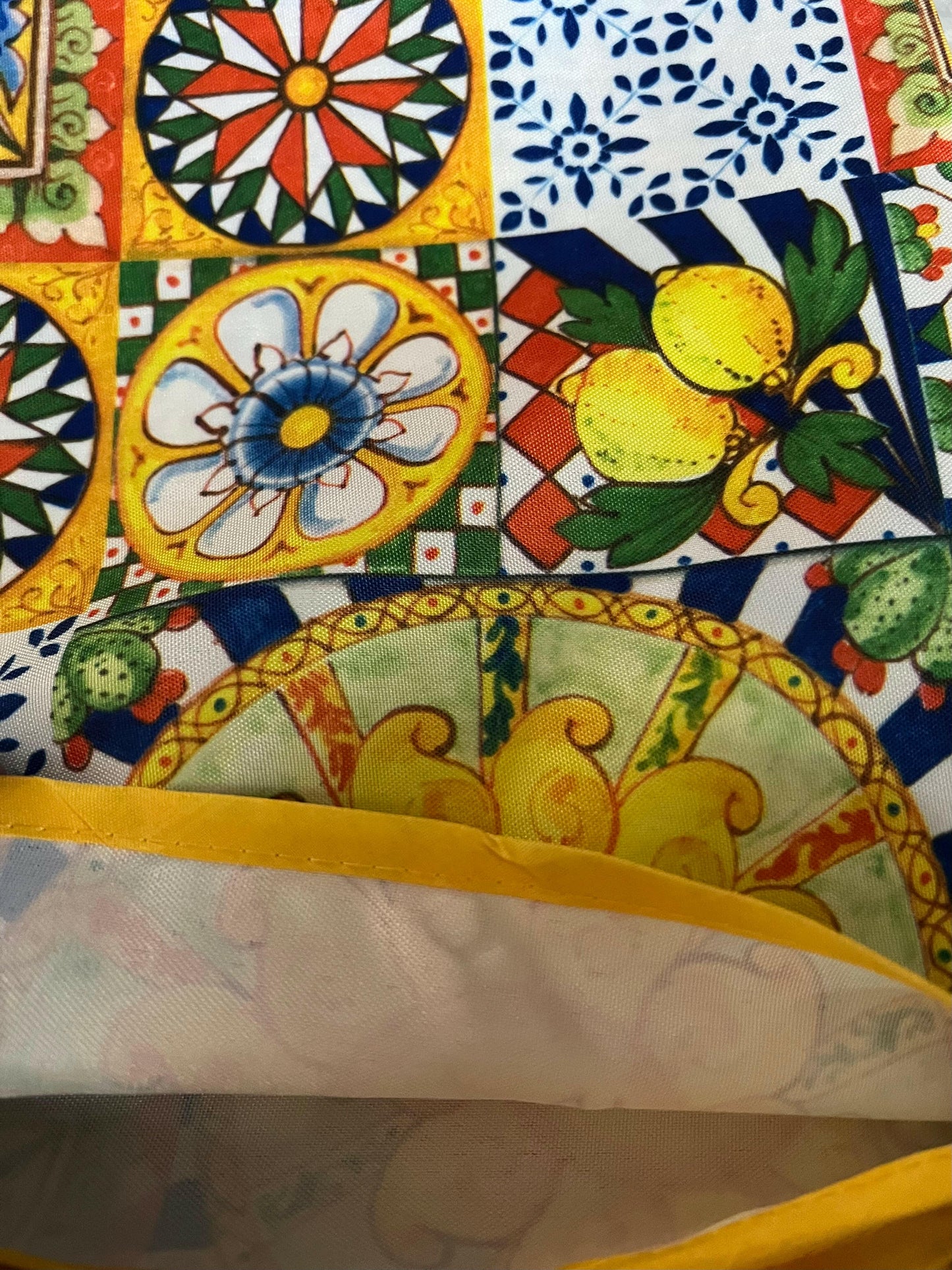 Italian-Sicilian Mediterranean Tablecloth - The Taormina Collection.