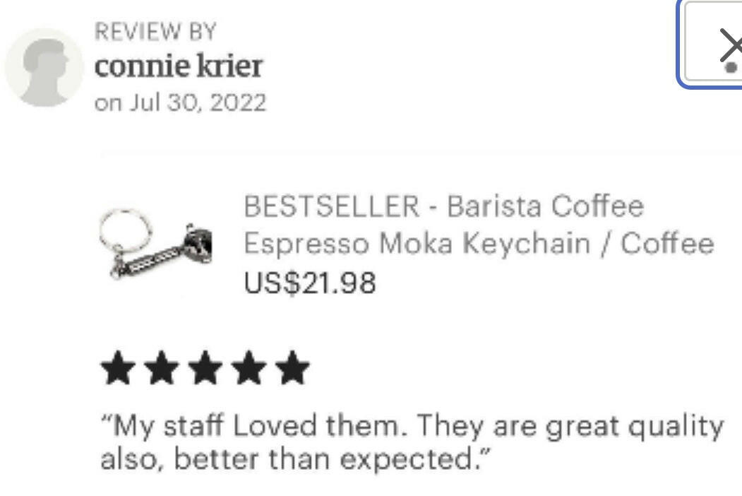 Barista Keychain - Italian Coffee Keychain.